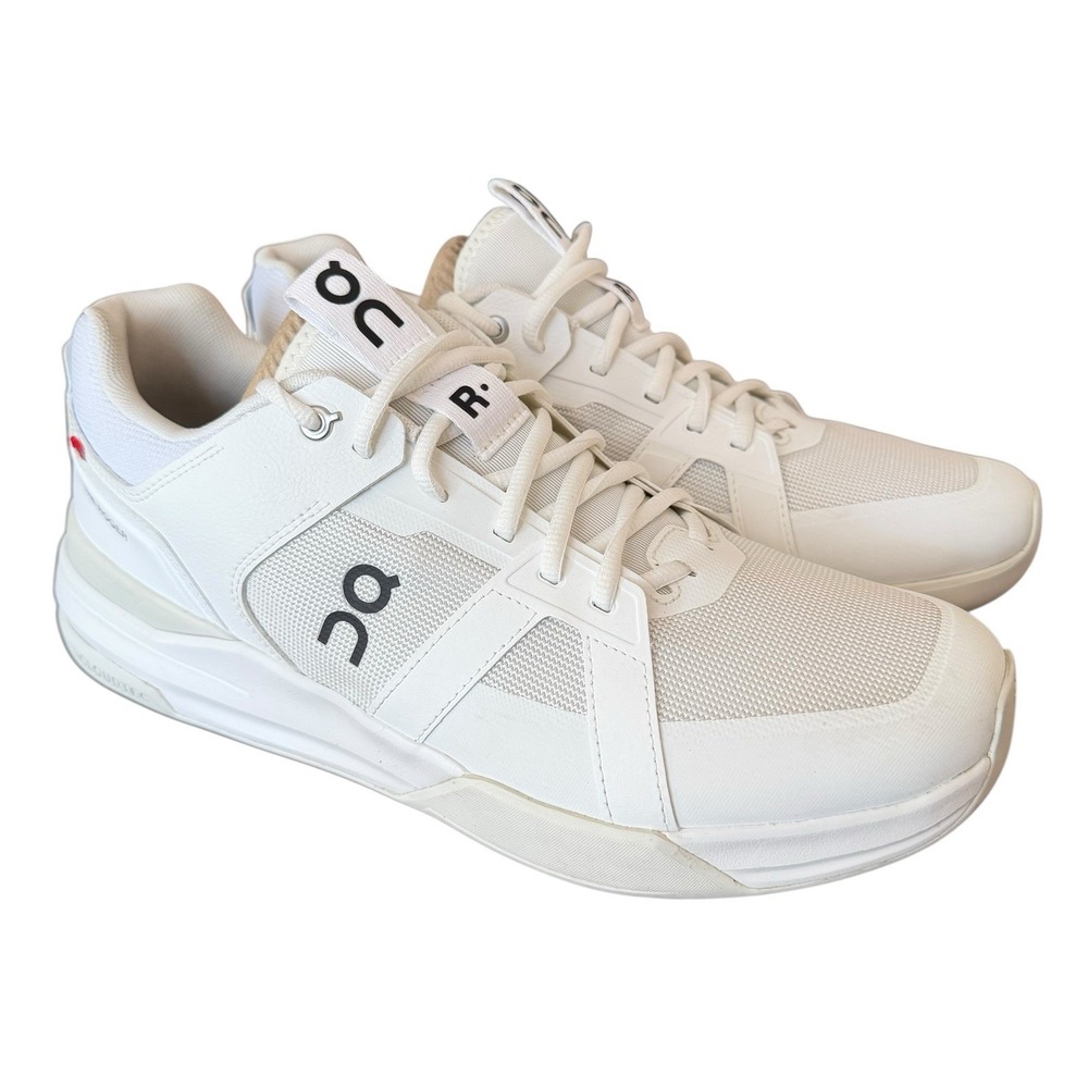 Mint EUC Men's On The Roger Federer Clubhouse Pro All White/Ice OC Tennis Shoe